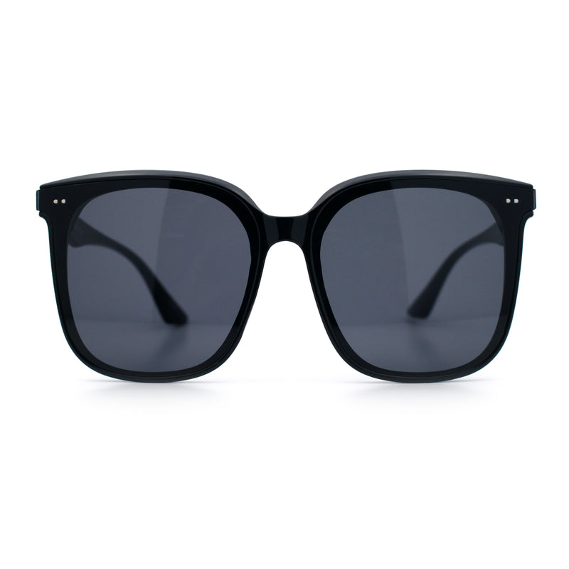 Womens XXL Oversized Inset Lens Large Coverage Horn Rim Plastic Sunglasses