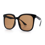 Womens XXL Oversized Inset Lens Large Coverage Horn Rim Plastic Sunglasses