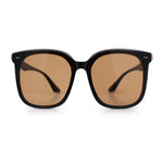 Womens XXL Oversized Inset Lens Large Coverage Horn Rim Plastic Sunglasses