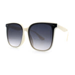 Womens XXL Oversized Inset Lens Large Coverage Horn Rim Plastic Sunglasses