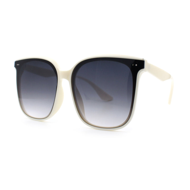 Womens XXL Oversized Inset Lens Large Coverage Horn Rim Plastic Sunglasses