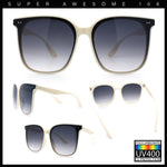 Womens XXL Oversized Inset Lens Large Coverage Horn Rim Plastic Sunglasses
