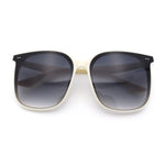 Womens XXL Oversized Inset Lens Large Coverage Horn Rim Plastic Sunglasses