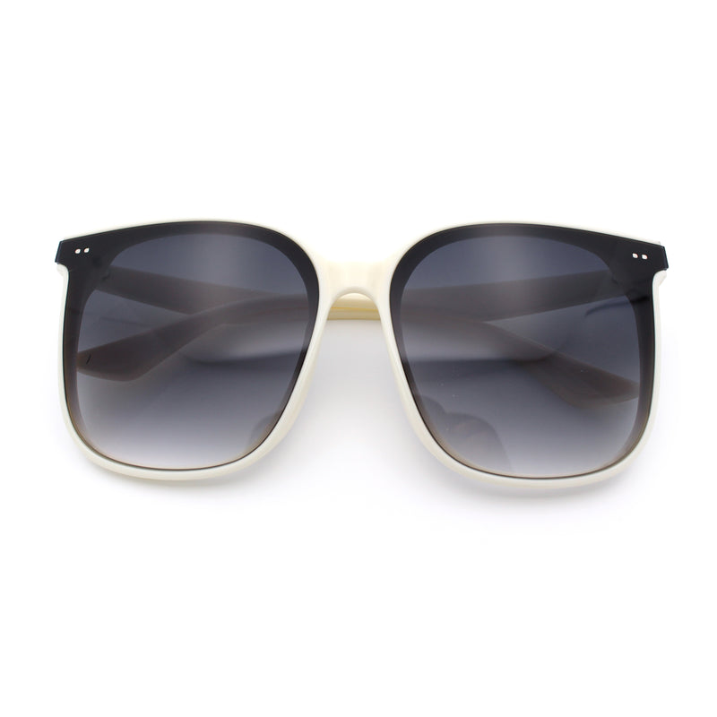 Womens XXL Oversized Inset Lens Large Coverage Horn Rim Plastic Sunglasses