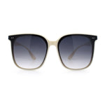 Womens XXL Oversized Inset Lens Large Coverage Horn Rim Plastic Sunglasses