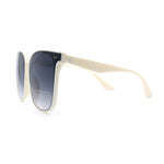 Womens XXL Oversized Inset Lens Large Coverage Horn Rim Plastic Sunglasses