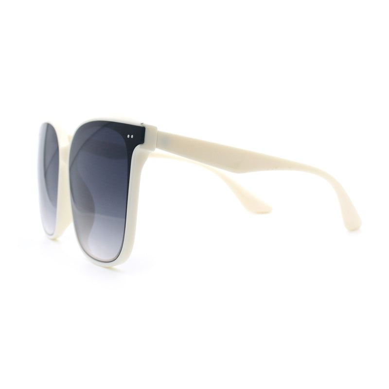 Womens XXL Oversized Inset Lens Large Coverage Horn Rim Plastic Sunglasses