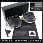 Womens XXL Oversized Inset Lens Large Coverage Horn Rim Plastic Sunglasses