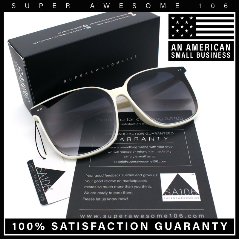 Womens XXL Oversized Inset Lens Large Coverage Horn Rim Plastic Sunglasses