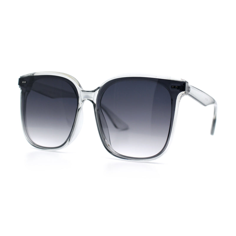 Womens XXL Oversized Inset Lens Large Coverage Horn Rim Plastic Sunglasses