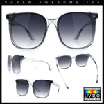 Womens XXL Oversized Inset Lens Large Coverage Horn Rim Plastic Sunglasses