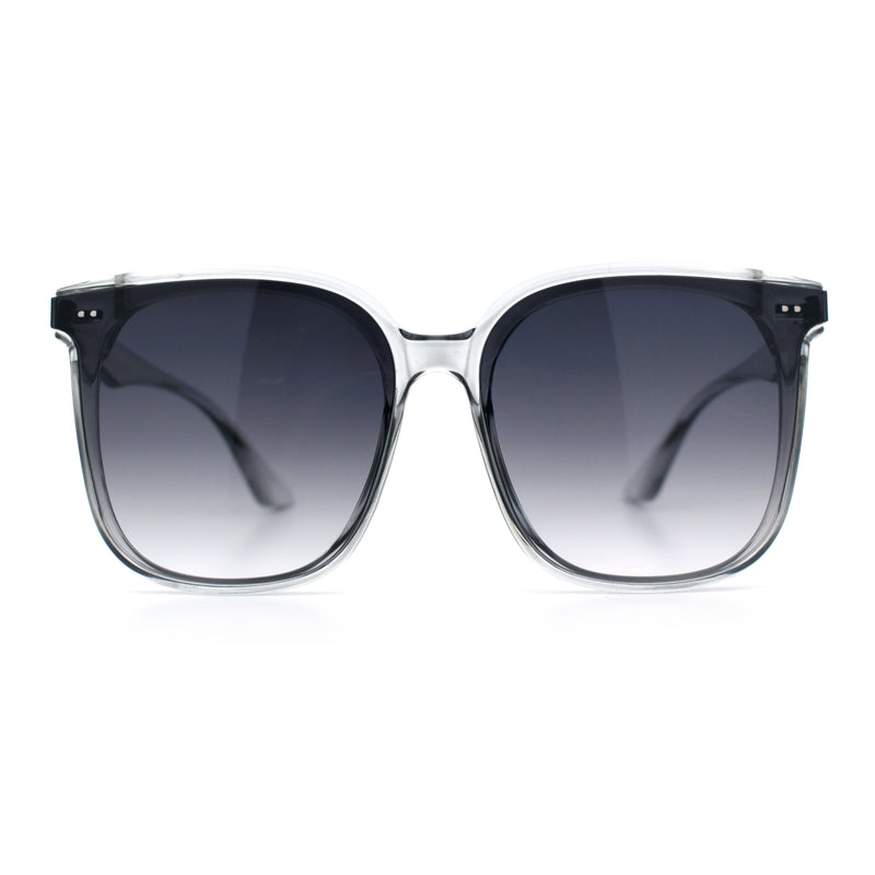 Womens XXL Oversized Inset Lens Large Coverage Horn Rim Plastic Sunglasses