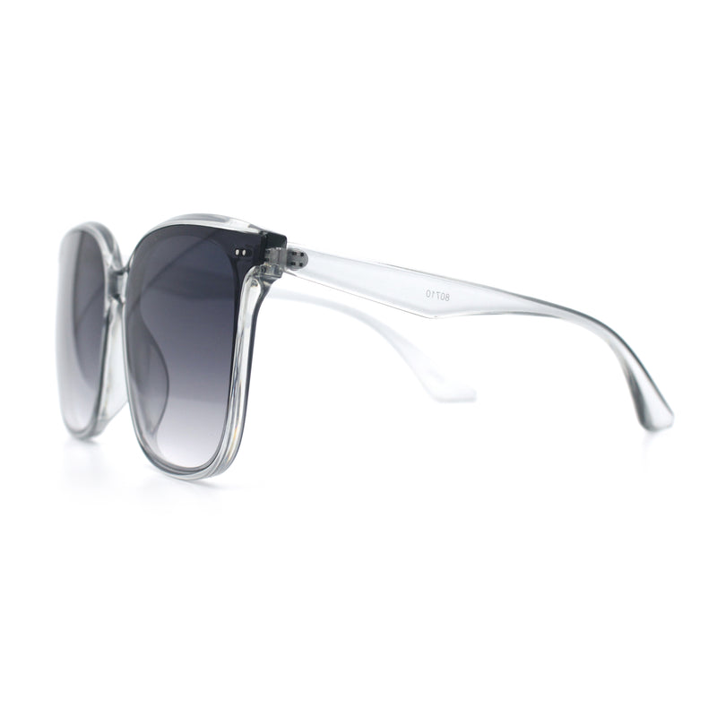 Womens XXL Oversized Inset Lens Large Coverage Horn Rim Plastic Sunglasses
