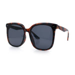 Womens XXL Oversized Inset Lens Large Coverage Horn Rim Plastic Sunglasses