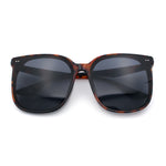 Womens XXL Oversized Inset Lens Large Coverage Horn Rim Plastic Sunglasses