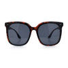 Womens XXL Oversized Inset Lens Large Coverage Horn Rim Plastic Sunglasses