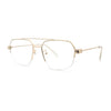 Mens Mobster Luxury Metal Half Rim Rectangular Clear Lens Fashion Eyeglasses