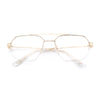 Mens Mobster Luxury Metal Half Rim Rectangular Clear Lens Fashion Eyeglasses