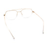 Mens Mobster Luxury Metal Half Rim Rectangular Clear Lens Fashion Eyeglasses
