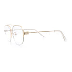 Mens Mobster Luxury Metal Half Rim Rectangular Clear Lens Fashion Eyeglasses