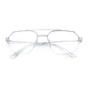 Mens Mobster Luxury Metal Half Rim Rectangular Clear Lens Fashion Eyeglasses