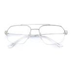 Mens Mobster Luxury Metal Half Rim Rectangular Clear Lens Fashion Eyeglasses