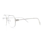 Mens Mobster Luxury Metal Half Rim Rectangular Clear Lens Fashion Eyeglasses