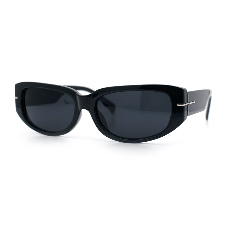 Womens Classy Designer Thick Arm Rectangular Mod Plastic Fashion Sunglasses