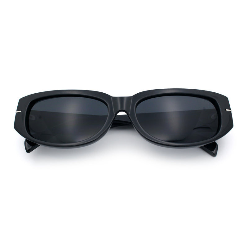 Womens Classy Designer Thick Arm Rectangular Mod Plastic Fashion Sunglasses