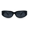 Womens Classy Designer Thick Arm Rectangular Mod Plastic Fashion Sunglasses