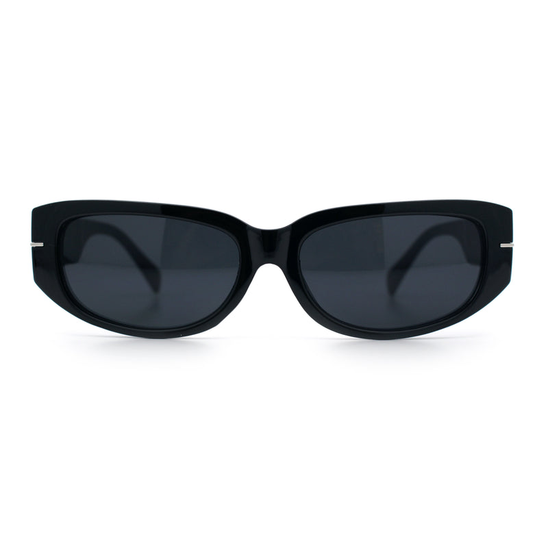 Womens Classy Designer Thick Arm Rectangular Mod Plastic Fashion Sunglasses