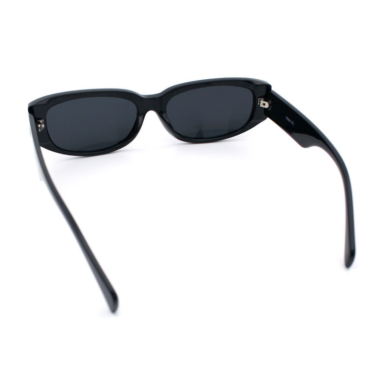 Womens Classy Designer Thick Arm Rectangular Mod Plastic Fashion Sunglasses