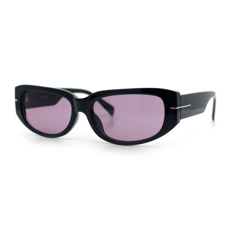 Womens Classy Designer Thick Arm Rectangular Mod Plastic Fashion Sunglasses