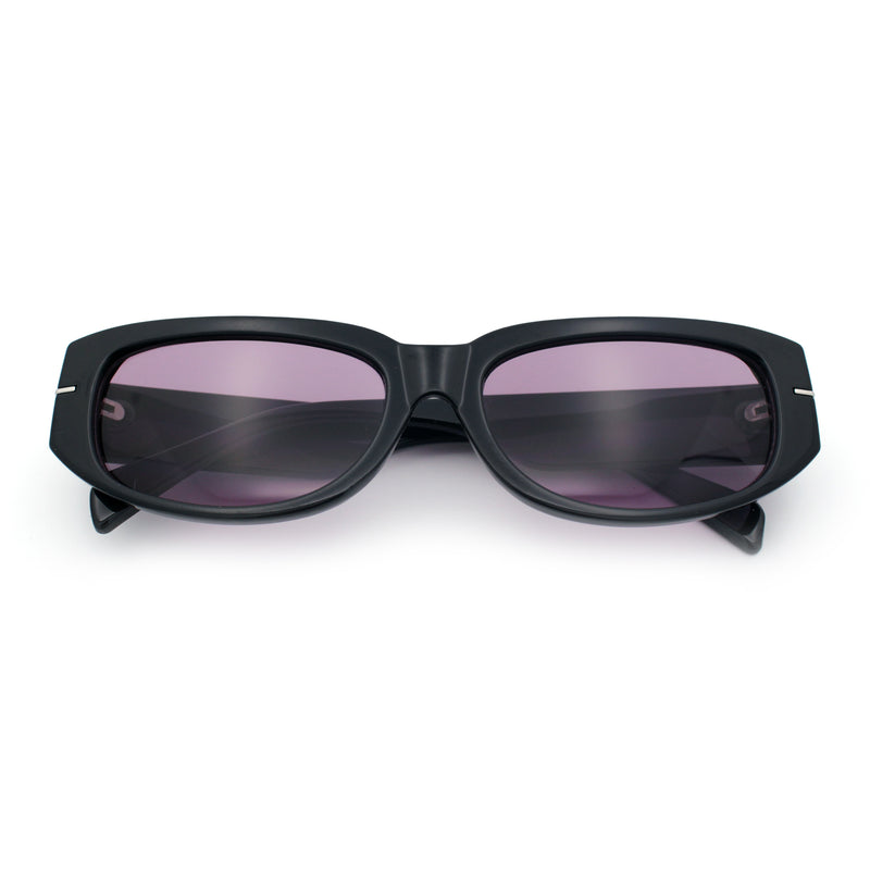 Womens Classy Designer Thick Arm Rectangular Mod Plastic Fashion Sunglasses