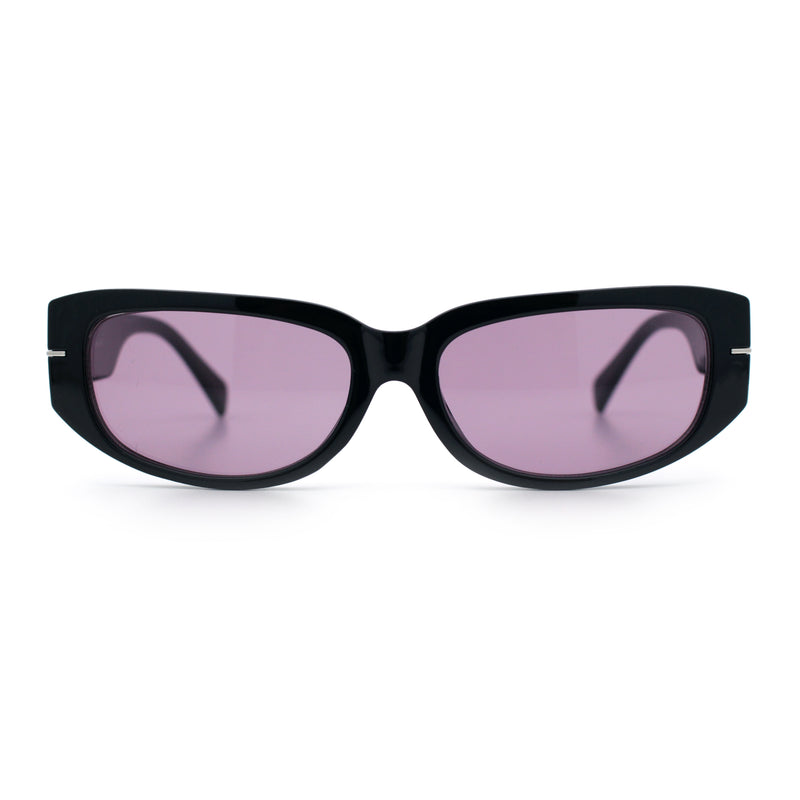 Womens Classy Designer Thick Arm Rectangular Mod Plastic Fashion Sunglasses