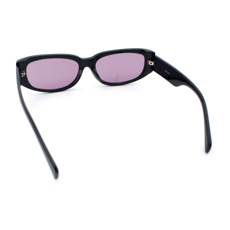 Womens Classy Designer Thick Arm Rectangular Mod Plastic Fashion Sunglasses