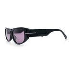 Womens Classy Designer Thick Arm Rectangular Mod Plastic Fashion Sunglasses