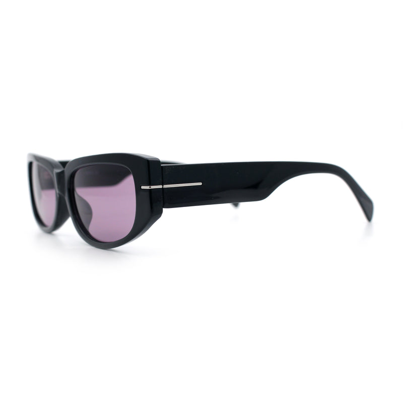 Womens Classy Designer Thick Arm Rectangular Mod Plastic Fashion Sunglasses