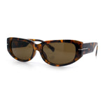 Womens Classy Designer Thick Arm Rectangular Mod Plastic Fashion Sunglasses