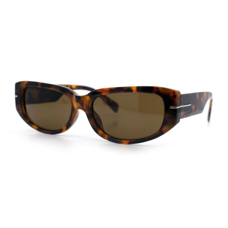 Womens Classy Designer Thick Arm Rectangular Mod Plastic Fashion Sunglasses