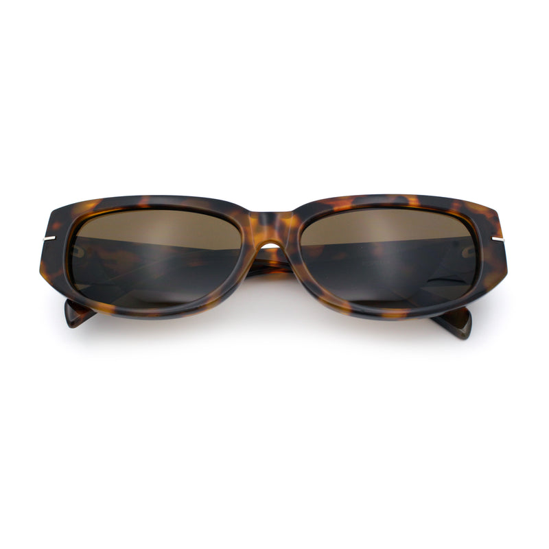 Womens Classy Designer Thick Arm Rectangular Mod Plastic Fashion Sunglasses