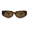 Womens Classy Designer Thick Arm Rectangular Mod Plastic Fashion Sunglasses
