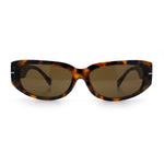 Womens Classy Designer Thick Arm Rectangular Mod Plastic Fashion Sunglasses