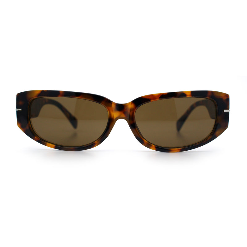Womens Classy Designer Thick Arm Rectangular Mod Plastic Fashion Sunglasses