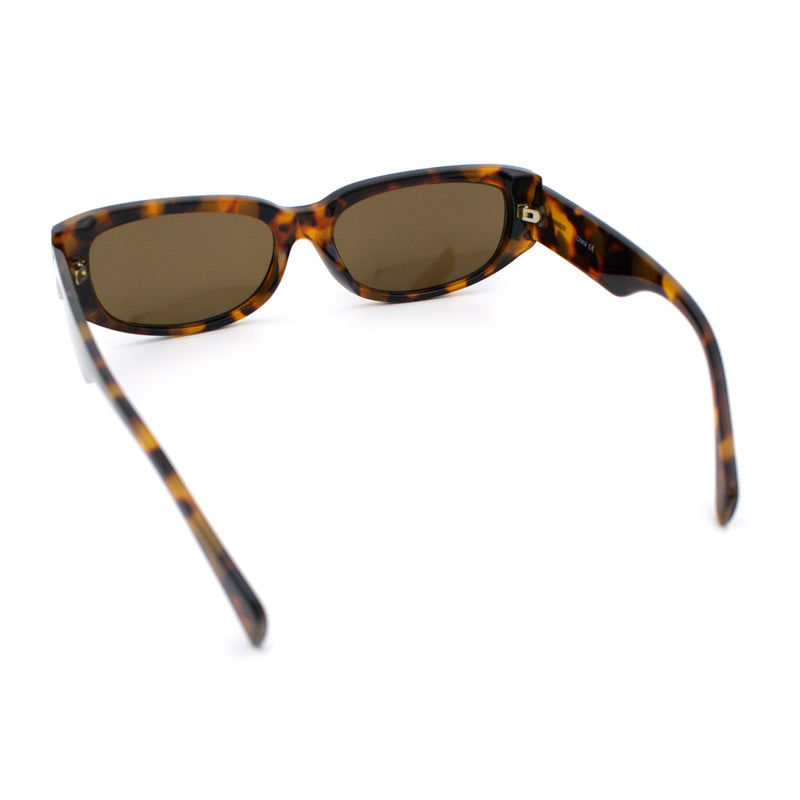 Womens Classy Designer Thick Arm Rectangular Mod Plastic Fashion Sunglasses