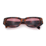 Womens Classy Designer Thick Arm Rectangular Mod Plastic Fashion Sunglasses
