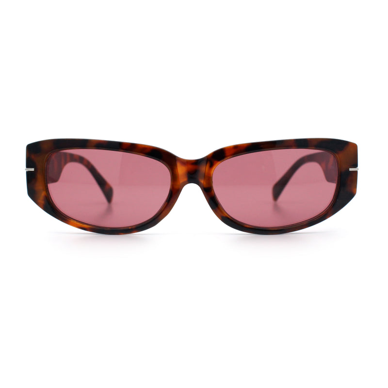 Womens Classy Designer Thick Arm Rectangular Mod Plastic Fashion Sunglasses