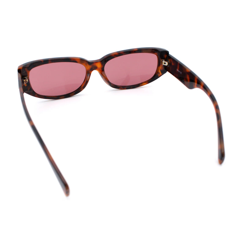 Womens Classy Designer Thick Arm Rectangular Mod Plastic Fashion Sunglasses