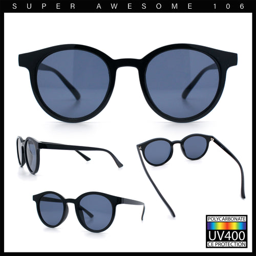 Classy Hipster Round Horn Rim Plastic Gentlemanly Fashion Sunglasses