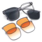 Interchangeable Lens Oversized Horn Rim Plastic Fashion Sunglasses